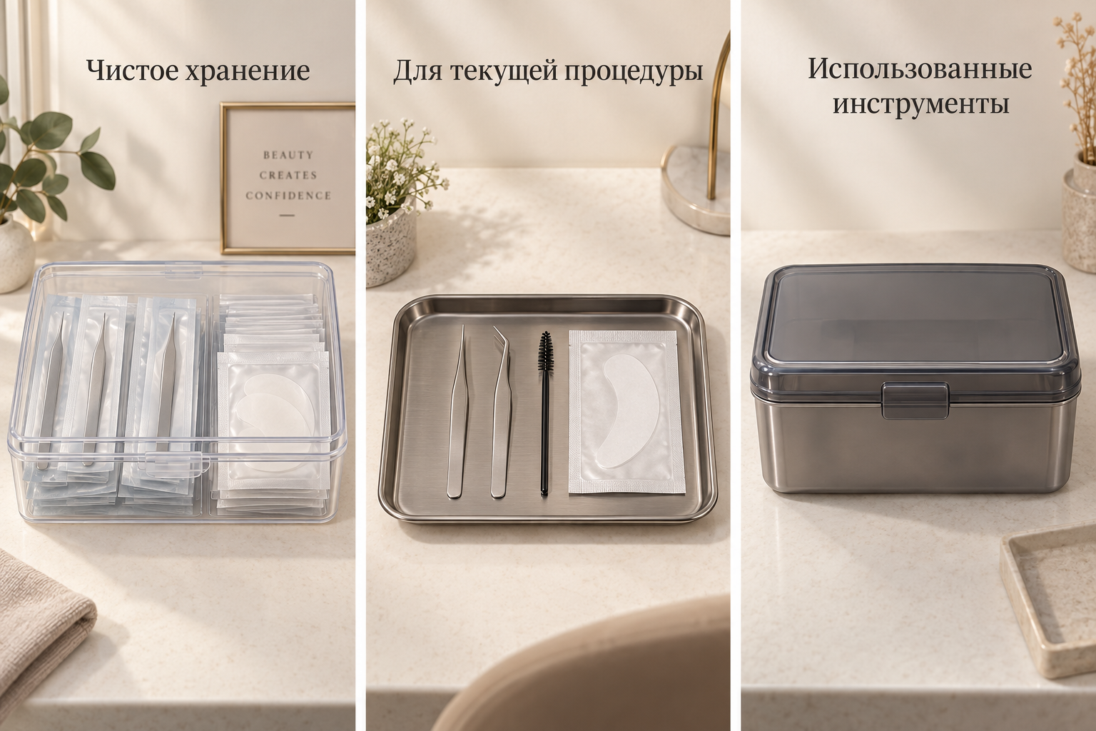 Раздельное хранение чистого запаса, текущих материалов и использованных инструментов